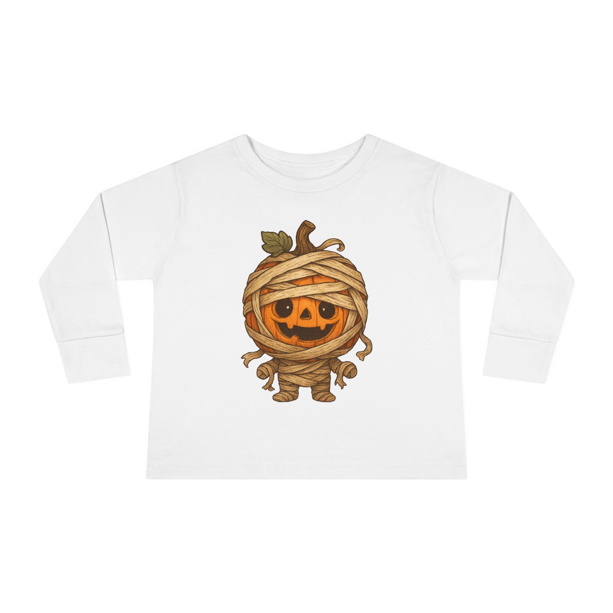 Mummy Pumpkin Toddler Long Sleeve Tee - Cute Halloween Shirt for Kids, Fall Outfit
