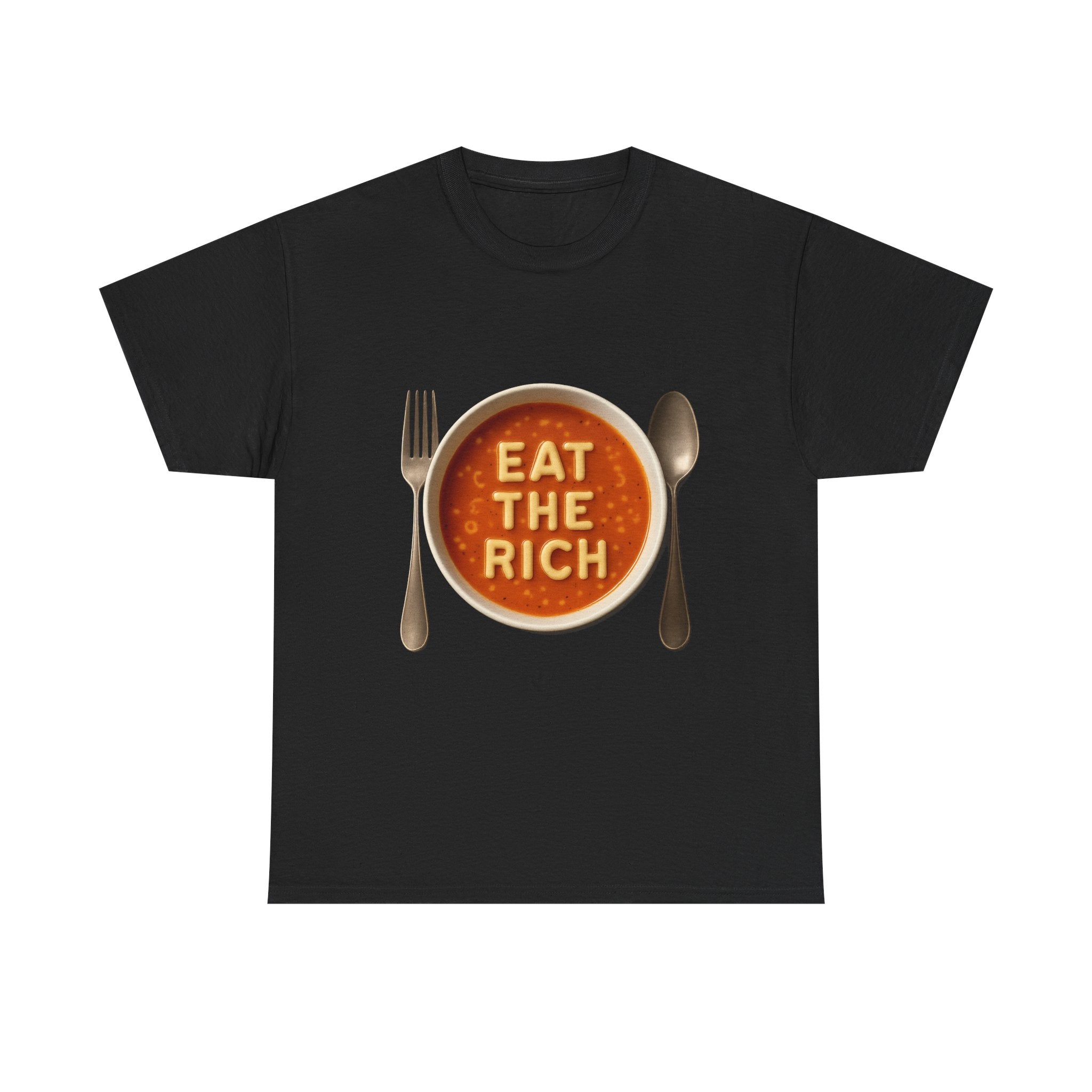 Eat The Rich T-Shirt – Soup Bowl Graphic Political Satire Tee