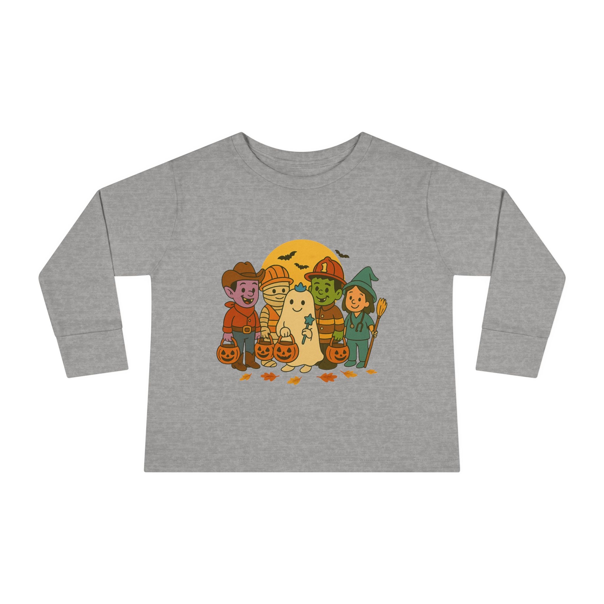 Halloween Toddler Tee, Cute Ghost Costume Shirt, Unisex Long Sleeve Top for Kids, Fall Festivals