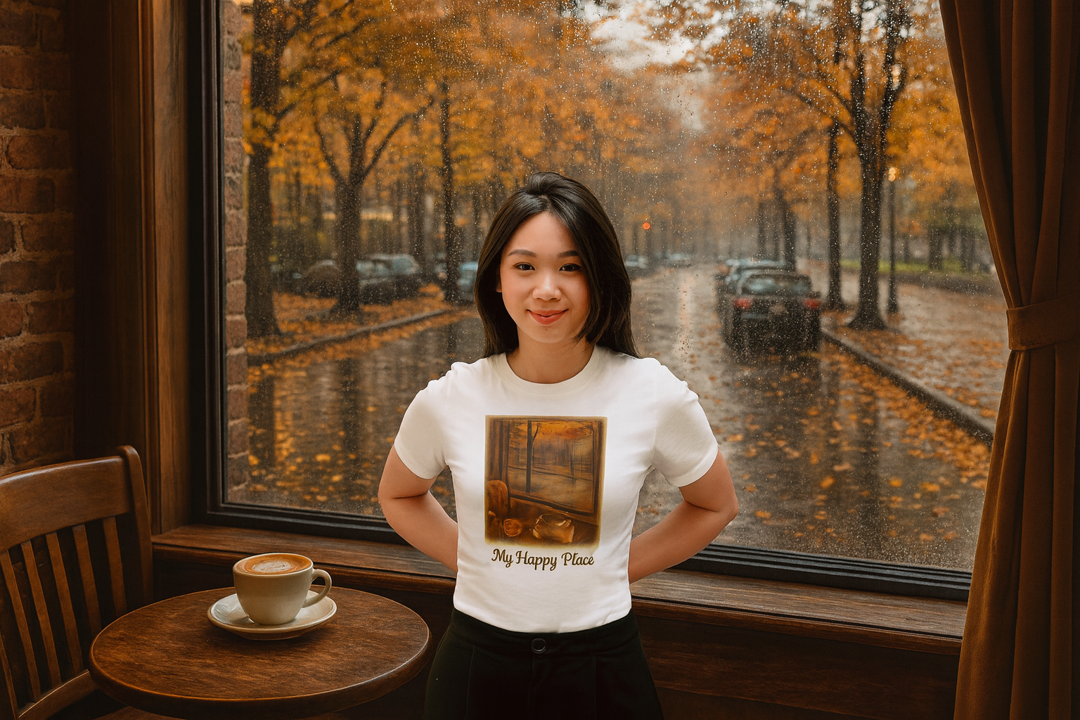 Autumn Cozy Long Sleeve Tee, Unisex Fall Shirt, My Happy Place Apparel, Seasonal Comfort Top, Book Lovers