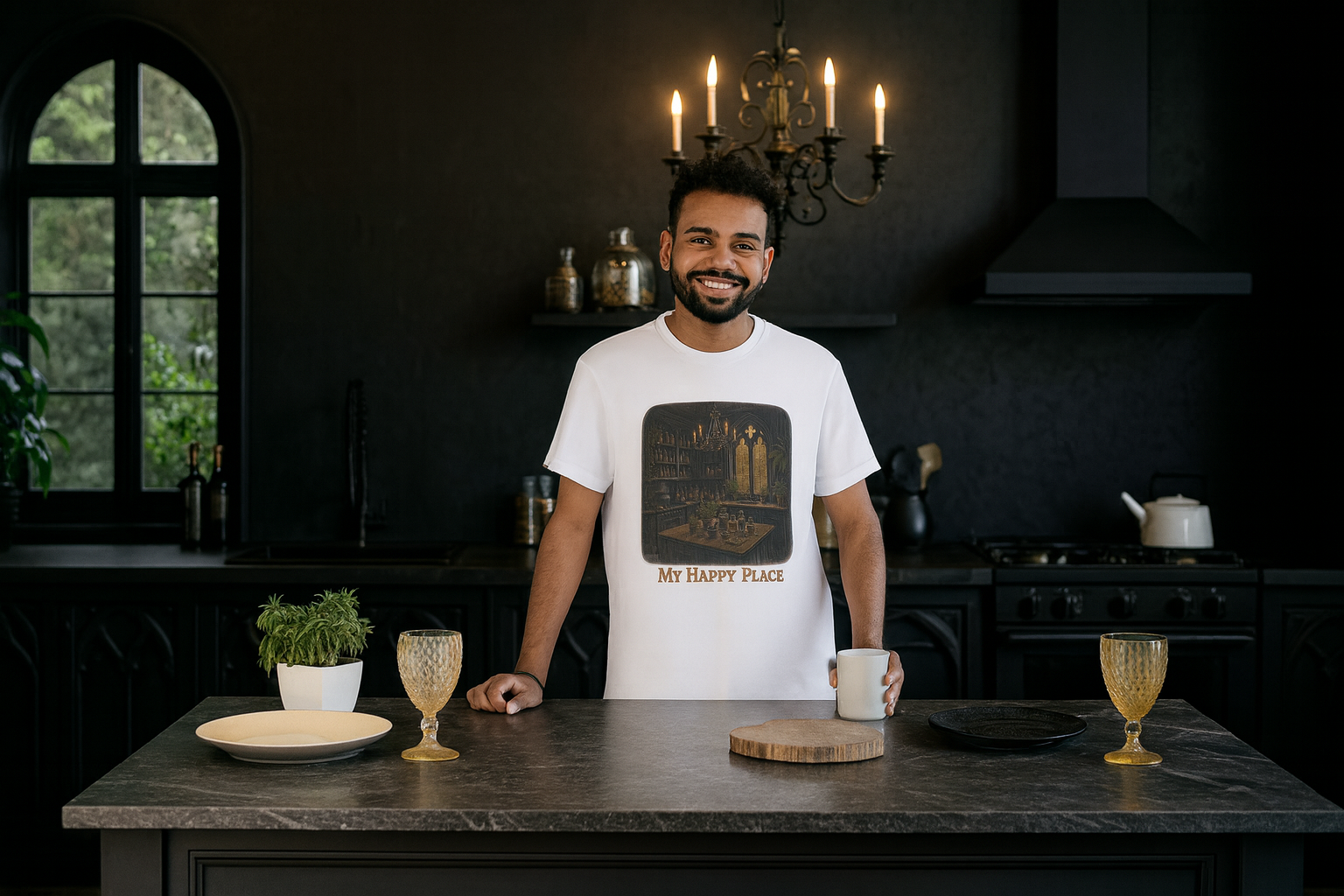 Cozy Sanctuary Tee - My Happy Place Shirt, Unisex Cotton T-Shirt, Casual Wear, Gift for Book Lovers, Vintage Style Tee
