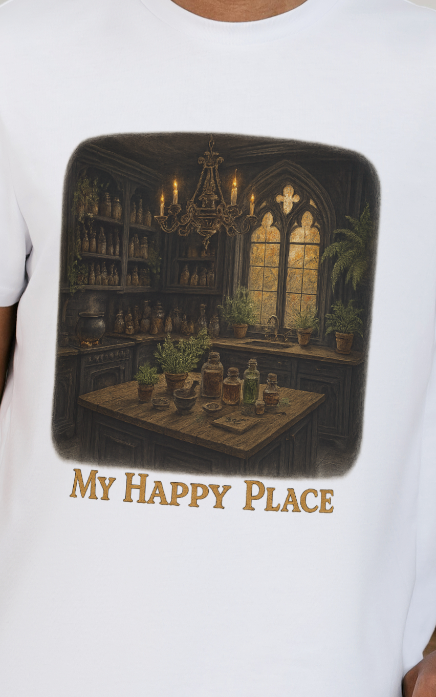 Cozy Sanctuary Tee - My Happy Place Shirt, Unisex Cotton T-Shirt, Casual Wear, Gift for Book Lovers, Vintage Style Tee